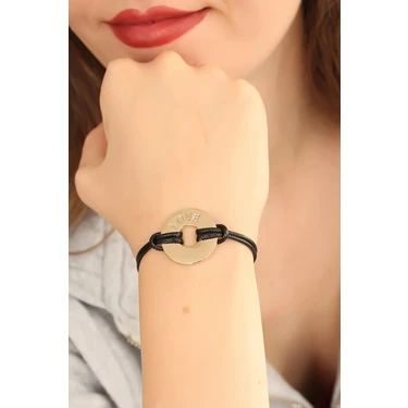 Uravas Store Love (Aşık) Siyah Deri Ipli Unisex Mood