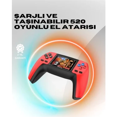 Uravas Store P5 Mini Retro Oyun Konsolu – Tak-Çalıştır, 520 Hazır Oyun, Portatif