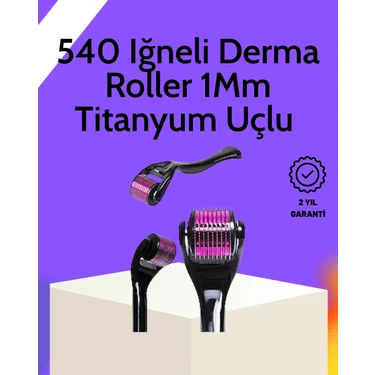 Uravas Store Evde Güvenli Kullanım Için Titanyum Derma Roller – Siyah