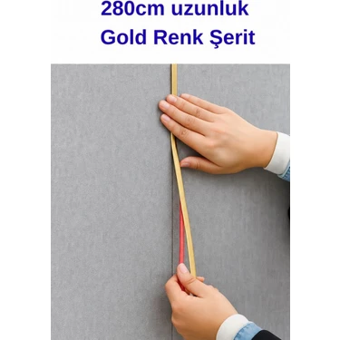 Renkli Duvarlar Gold Kendinden Yapışkanlı 1 Adet 0.8mm x 280CM Duvar, Mobilya Kenar Dekoratif