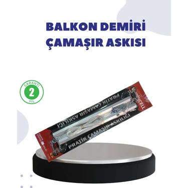 Uravas Store 25X60 Balkon Askılığı Kare Demir Uyumlu Hava Dayanıklı Çamaşır