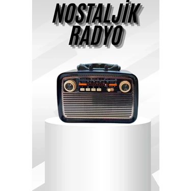 Uravas Store Müzik Kutusu Bluetooth Bağlantılı El Fenerli Nostaljik Tasarım