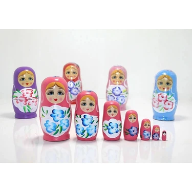 Uravas Store 7'li Ahşap Matruşka