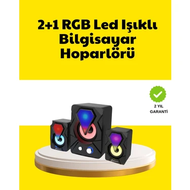 Uravas Store 2.1 USB Bağlantılı Oyun Hoparlörü Renkli LED