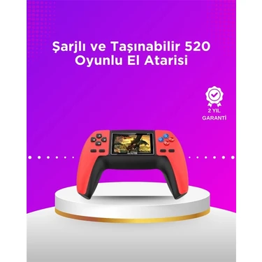Uravas Store P5 Taşınabilir Retro Konsol – 520 Oyun, Ergonomik Tasarım, Nostaljik