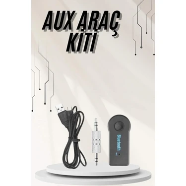 Renas Store Yeni Nesil Bluetooth Aux Araç Kiti Siyah Tv Tablet Telefon Araç
