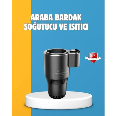 Renas Store Dijital Ekranlı Akıllı Bardaklık Araç Içi Termal Isıtıcı
