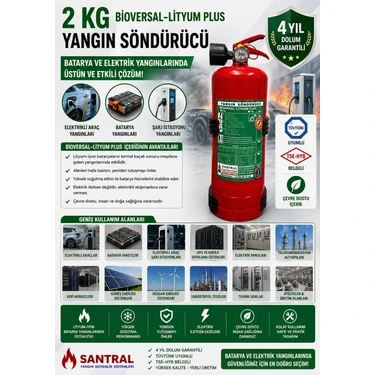 Santral-2 kg Lityum-Lyon Batarya Yangın Söndürme