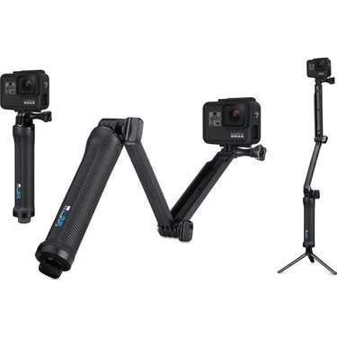 Gopro 3 Yönlü Montaj - Döner Kol, Sap, Tripod, Kelebek Vida (Resmi Gopro