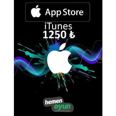 HemenOyun App Store Itunes 1250 Tl Hediye Kartı Bakiye
