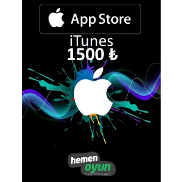 HemenOyun App Store Itunes 1500 Tl Hediye Kartı Bakiye