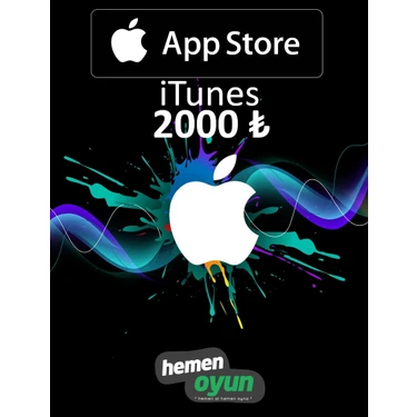 HemenOyun App Store Itunes 2000 Tl Hediye Kartı Bakiye