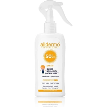 Alldermo Çocuk Güneş Spreyi SPF 50 Hassas Ciltler İçin 200 ml Korumalı