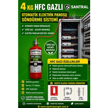 Santral 4 kg Hfc Gazlı Otomatik Elektrik Pano Söndürme