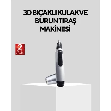 Uravas Store Burun Kulak ve Kaş Tıraş Makinesi 3D Keskin Bıçaklı Pil Ile