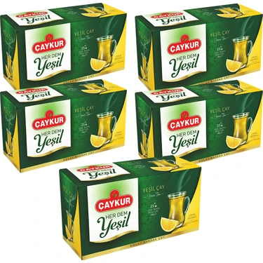 Çaykur Herdem Yeşil Çay Süzen Poşet Limonlu 1,6gr 25 Adet Beşli