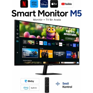 Samsung 27 Inç Full Hd Akıllı Tv Monitör Wi-Fi ve Bluetooth Bağlantılı LED Ekran 1920 x 1080