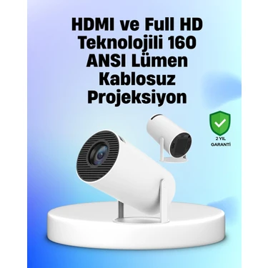 Uravas Store 4K Uyumlu 130 Inç Full Hd Projeksiyon Cihazı ve Kablosuz Aktarım