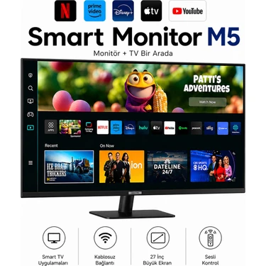 Samsung 27 Inç Akıllı Tv Özellikli Full Hd Tizen 60 Hz 4 Ms Hoparlörlü Wi-Fi Bluetooth LED Ekran