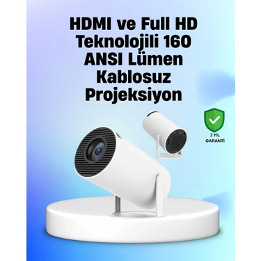 Uravas Store 4K Uyumlu 130 Inç Full Hd Projeksiyon Cihazı ve Kablosuz Aktarım