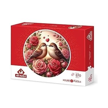 Uravas Store Art Puzzle Güller ve Aşk 570 Parça Round