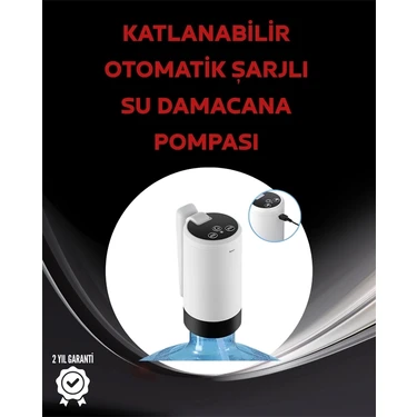 Eco Lounge Damacana Üstü Akıllı Su Pompası | 3 Damacana Kullanım | 4W Güç | Micro USB Şarjlı |