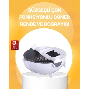 Eco Lounge 5 Fonksiyonlu Döner Süzgeçli Rende ve Dilimleyici