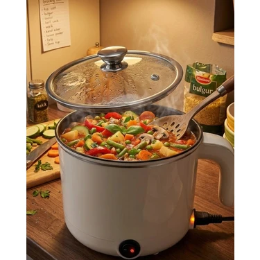 Eco Lounge Mini Elektrikli Yemek Pişirici 1 Litre Buharlı Pişirme Tepsili Mutfak