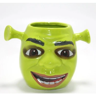 Uravas Store 3D Shrek Tasarımı Porselen Kupa Bardak