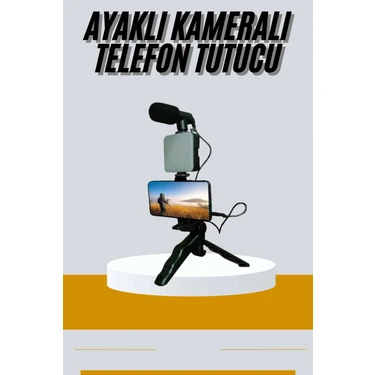 İlanib Ticaret Tripod Telefon Tutucu Kumandalı Mikrofon LED Işık Vlog Video