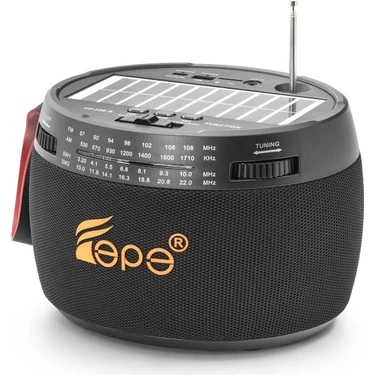 Renas Store Bluetooth Fm Radyo USB Tf Aux Solar Şarjli Taşinabi̇li̇r Kamp Hoparlör