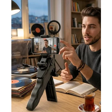 Zenvia Telefon Tripodu Masaüstü Stand 360 Derece Dönebilen Telefon