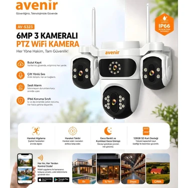 Krntekno Avenir AV-S323 6mp 3 Kameralı Wifi