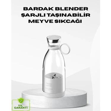 USB Şarjlı Kablosuz Blender – Taşınabilir, Kompakt ve Çevre Dostu Meyve