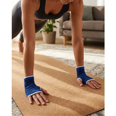 Pileli Store Mavi Bilek Koruyucu Spor Destekliği Çift El Için Evrensel