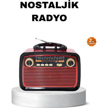 Renas Store Bluetooth’lu LED Işıklı Nostaljik Müzik Kutusu – Ahşap Dokulu Tasarım Yüksek Ses