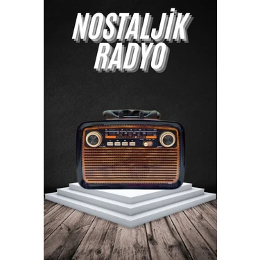 Renas Store Eskitme Nostalji Tasarımlı Bluetoothlu Nostalji Radyo Ahşap Nostaljik