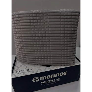 Merinos Modern Line 3 Parça Battaniye Seti Antrasit Renkli Yumuşak