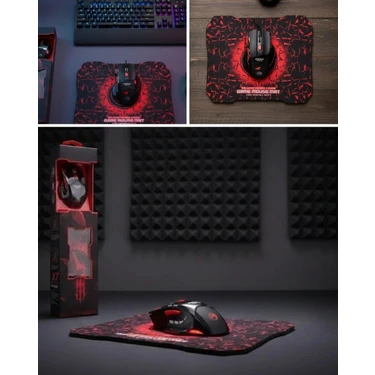 Die Grup  Profesyonel Oyuncu Mouse Seti Dokuma USB Kablolu Rgb