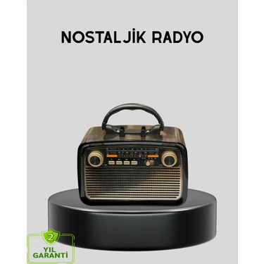 Renas Store Led’li Nostaljik Bluetooth Hoparlör – Tasarım Ahşap