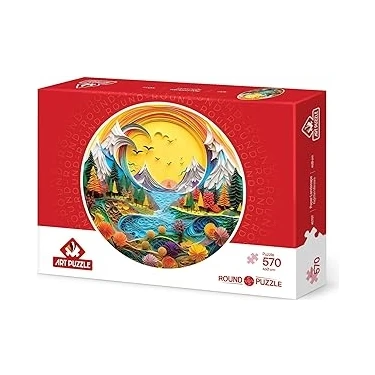 Uravas Store Art Puzzle Kağıttan Manzara 570 Parça Round
