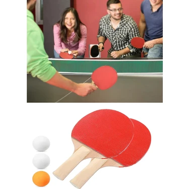 Renas Store Ping Pong Masa Tenisi Seti Tenis Raketi Seti 2 Raket + 3 Ping Pong Topu Spor