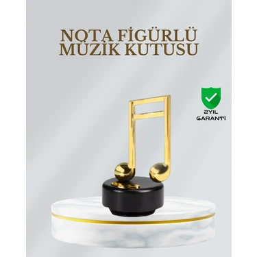 Renas Store Dönen Nota Figürlü Müzik Box Işıltılı Dekoratif
