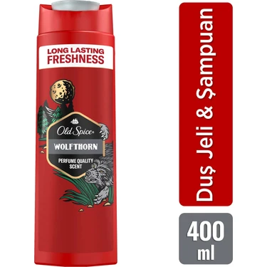 Old Spice Wolfthorn 400 ml Duş Jeli & Şampuan Derinlemesine Temizlik ve Kalıcı