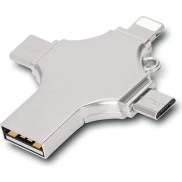 Renas Store Otg 4ın1 Cep Telefonu Çok Fonksiyonlu USB Flash Bellek 64 GB Type-C, Micro Sd Kart
