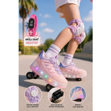 Muggo SKATE Çocuk Işıklı Patenli Tekerlekli Sneaker Spor