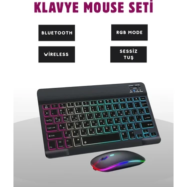 Die Grup  Türkçe Q Klavye Düzenli Rgb Kablosuz Klavye Mouse