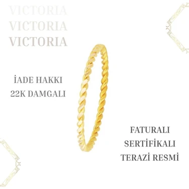 Victoria 5 gr 2’li Burma Yatırımlık Altın Bilezik – Sertifikali - Faturalı – 22 Ayar Damgalı – Iade