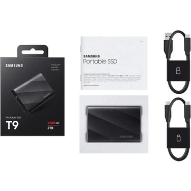 Samsung T9 2TB 外付けSSD USB3.2 Gen2×2 Samsung T9 2tb USB 3.2 Gen 2x2 Type-C Siyah Fiyatı
