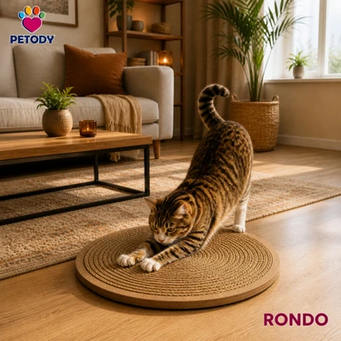 Petody Rondo Kedi Tırmalama Matı 40 cm – Dayanıklı Jüt Halat, Modern